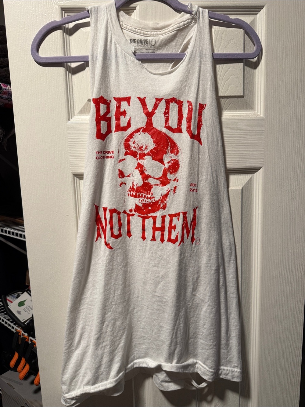 White Graphic Tank - 'Be You Not Them'